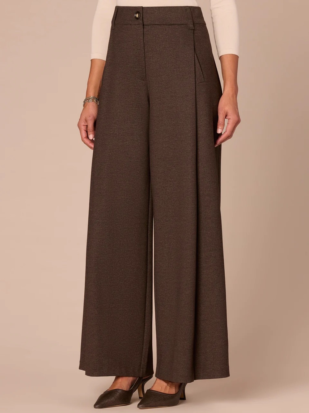NWT DEMOCRACY Ab"solution Skyrise Welt Pocket  Wide Leg Knit Trousers SZ-18W
